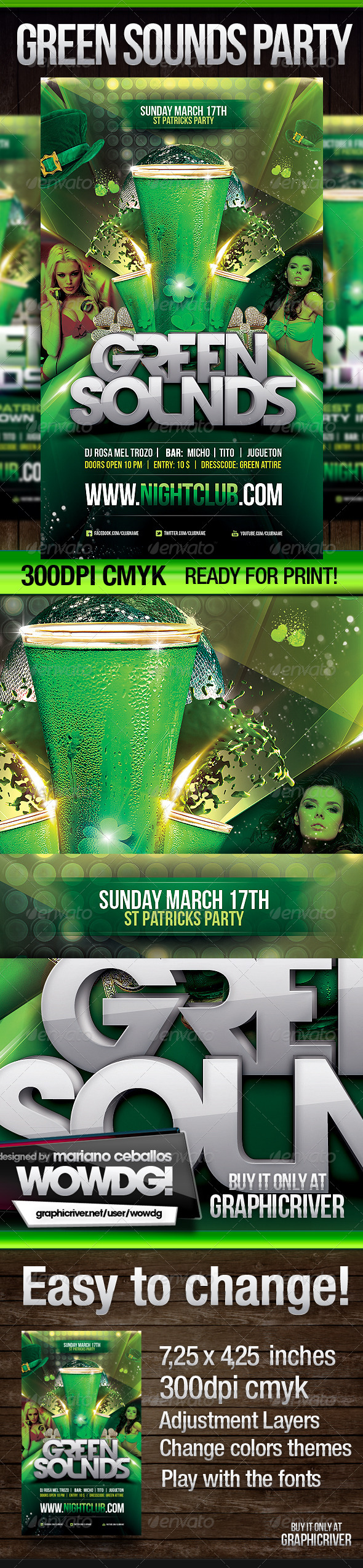 St. Patrick Green Sounds - Print Templates