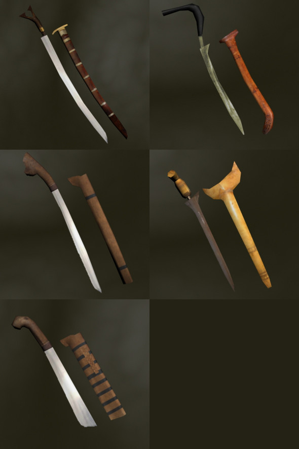 Asian Bladed Weapons - 3Docean 4267988