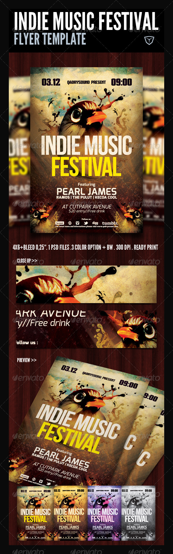 Indie Music Festival Flyer/Poster - Events Flyers
