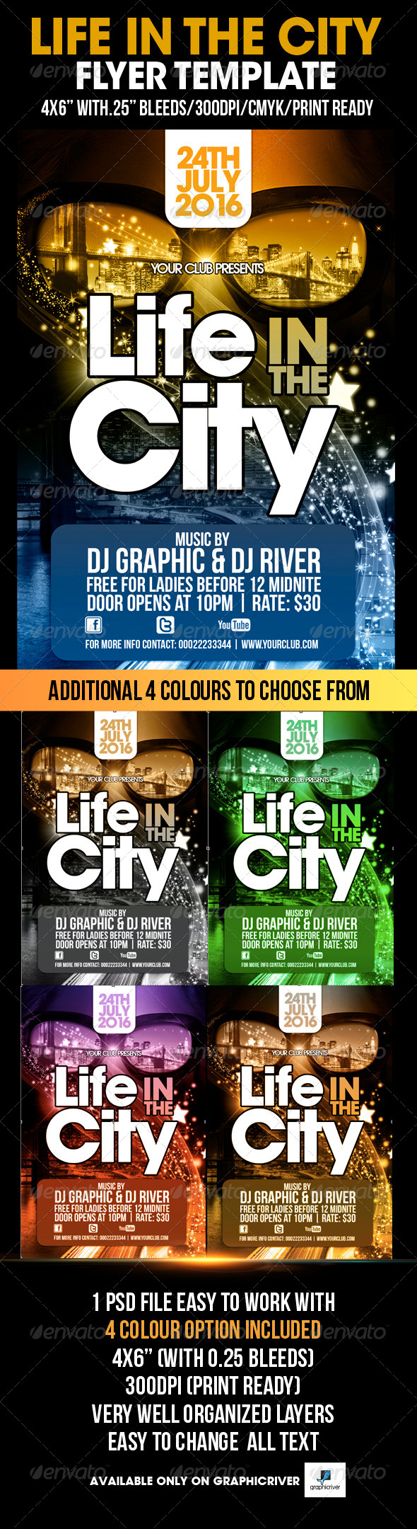 Life In The City Flyer Template - Flyers Print Templates