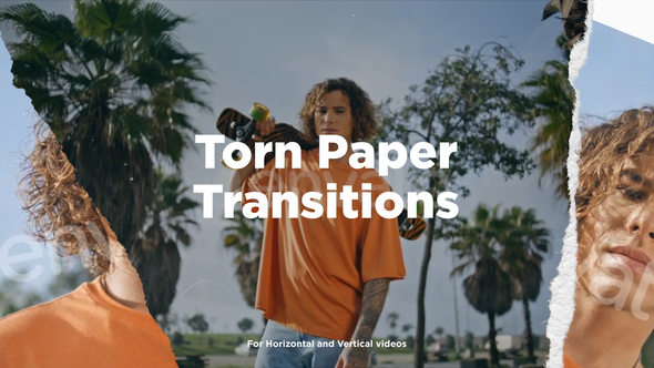 Torn Paper Transitions | MOGRT Premiere Pro template preview