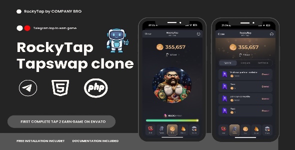 Rocky – TapSwap Like Telegram clicker Game Nulled