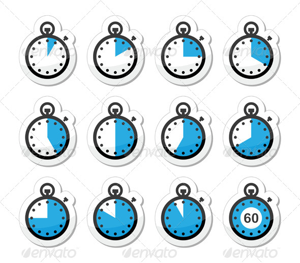 Time, Clock, Stopwatch Set - Abstract Conceptual