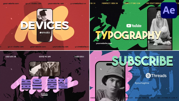 Smartphone Devices Typography for After Effects Titles template preview