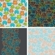 Cartoon Robots Seamless Patterns.