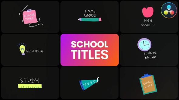 School Titles for DaVinci Resolve