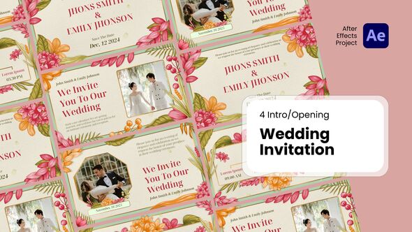 Intro/Opening - Wedding Invitation After Effects Template Openers template preview
