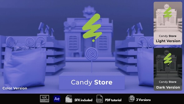 Candy Shop Intro Logo Stings template preview