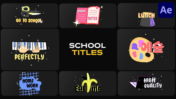 Sticker School Titles for After Effects Titles template preview