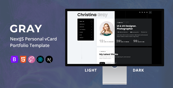 Gray - NextJS Personal vCard/Portfolio Template