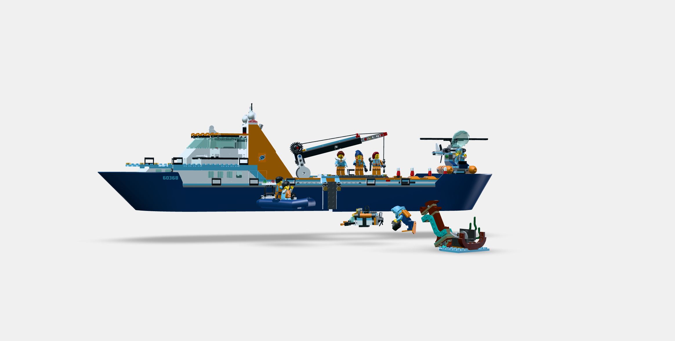 Explorer Ship Set LEGO City Arctic Explorer Ship 60368 - Floating Toy Boat  With Helicopter Lego City 60368 Explorer Ship Helicopter Orca