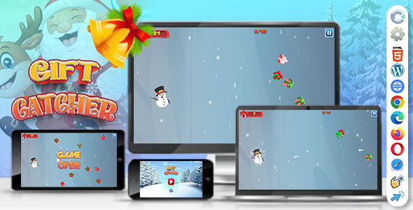 Gift Catcher ( Construct | C3P | CAPX | HTML5 ) Christmas Game
