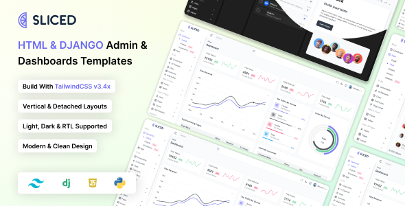 Sliced - Tailwind CSS & Django Admin & Dashboard Template