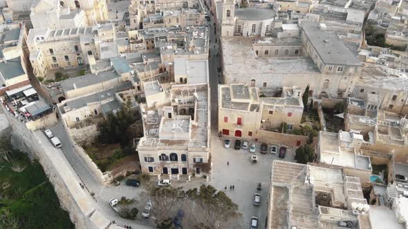Mdina city walls and old cityscape, near the Cathedral of Saint Paul  alt