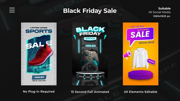 Black Friday Sale Product Promo template preview