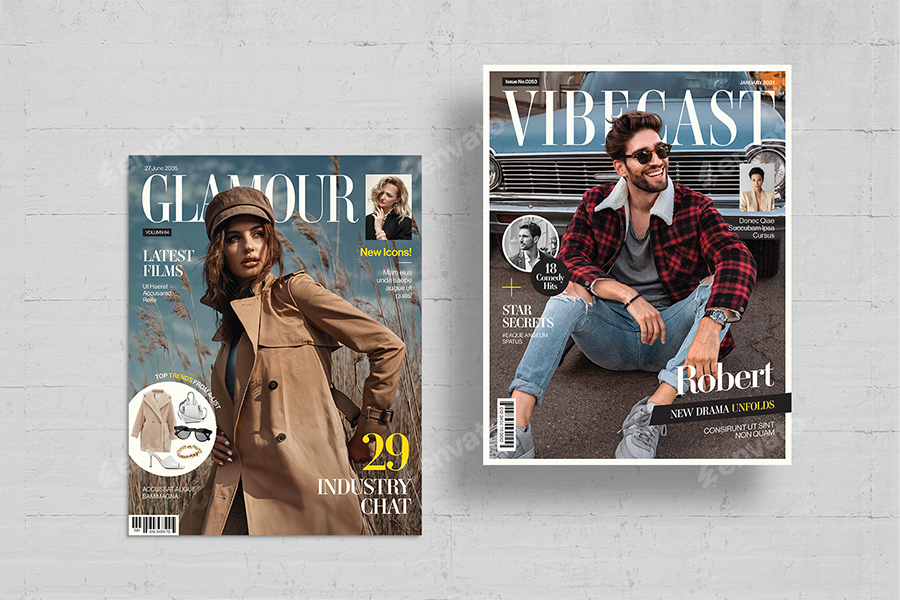 Magazine Cover Template Set, Print Templates | GraphicRiver