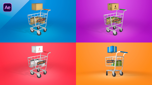 Shopping Cart with Boxes Openers template preview