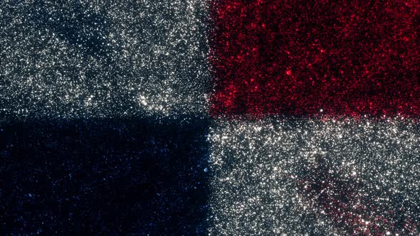Panama Flag With Abstract Particles