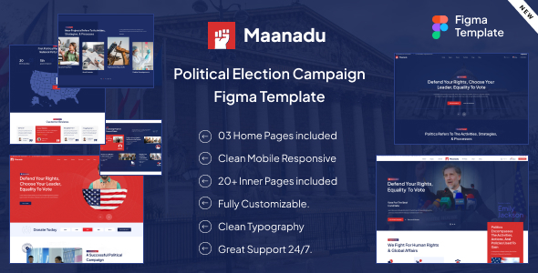 Maanadu - Political Nonprofit Organization Website Figma Template