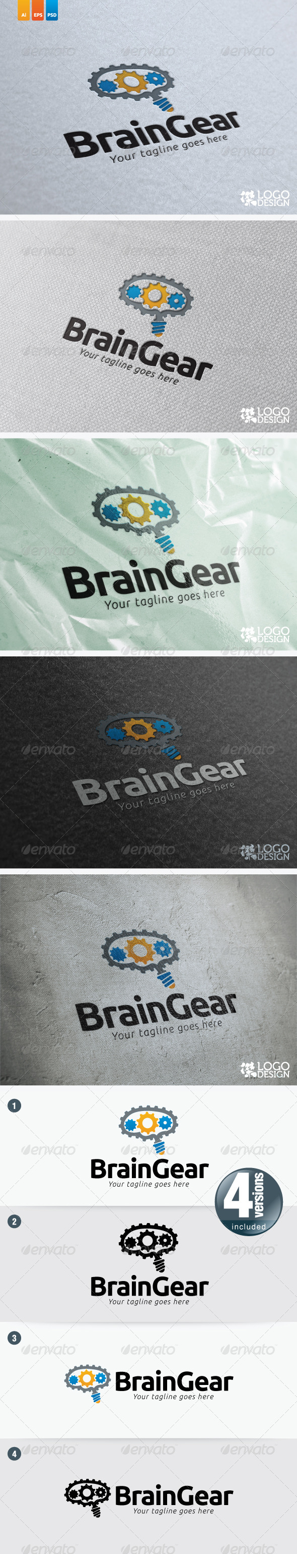 Brain Gear - Objects Logo Templates
