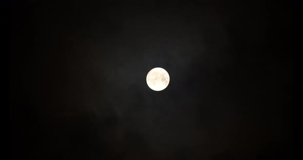 Night Sky with Moving Clouds and Moon.