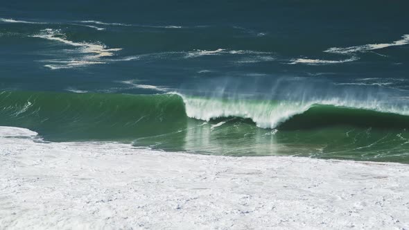 Hydro Water Power and Wave Energy, a Sustainable Renewable Energy, Big Ocean Waves Crashing and Brea alt