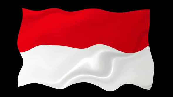 Indonesia Flag Wave Motion Black Background