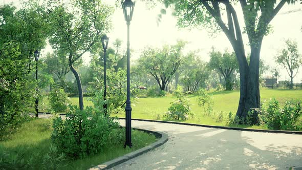 Empty Park After Park is Closed Due to Coronavirus Covid19 Pandemic Outbreak alt