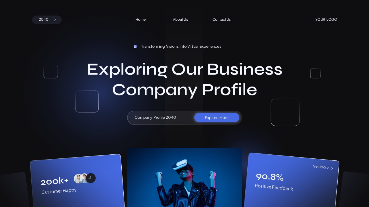Black Blue Gradient UI UX Company Profile Presentation, Presentation ...