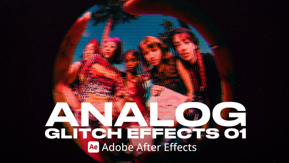 Analog Glitch Effect 01 Ae Elements template preview