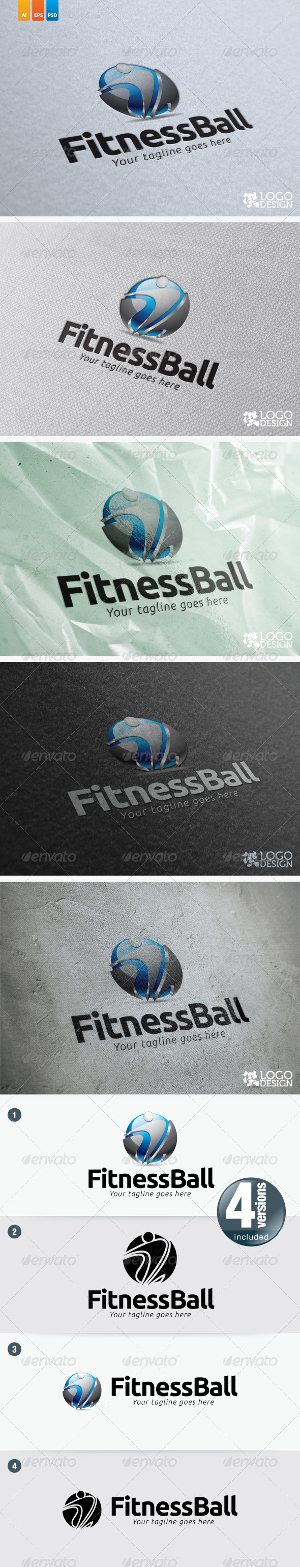 Fitness Ball - Humans Logo Templates
