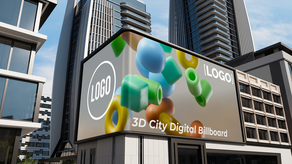 3D City Digital Billboard Premiere Pro template preview