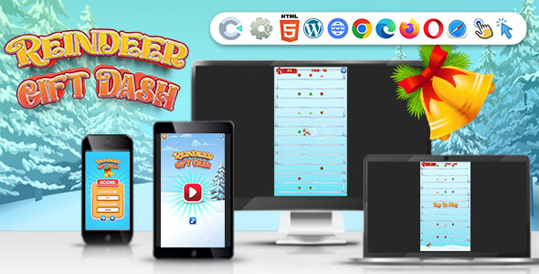 Reindeer Gift Dash ( Construct | C3P | CAPX | HTML5 ) Christmas Game