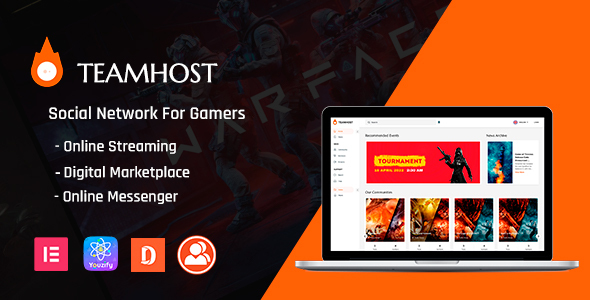 TeamHost - Game Streaming Marketplace WordPress Theme