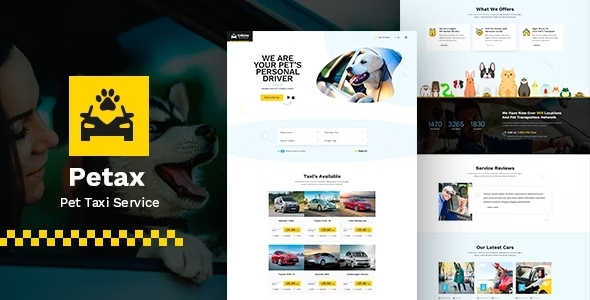 Petax Pets Taxi PSD by Templines ThemeForest