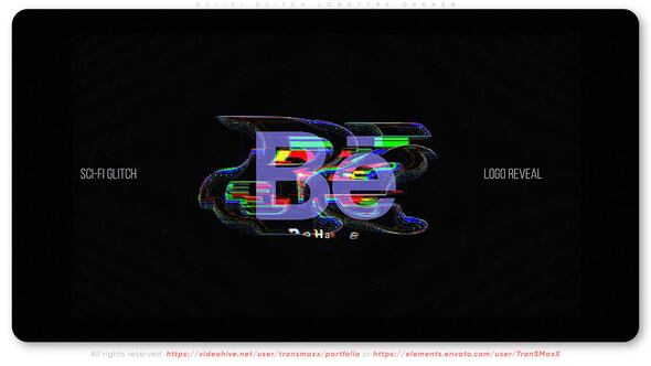 Sci-Fi Glitch Logotype Opener Logo Stings template preview