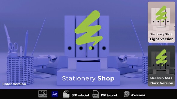 Stationery Shop Intro Logo Stings template preview
