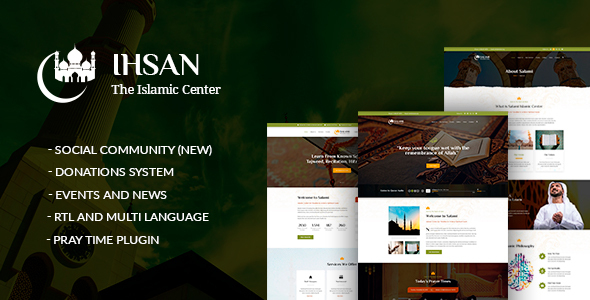 Ihsan - Islamic Prayer Center & Muslim WordPress Theme