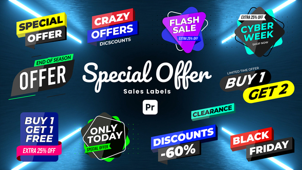 Special Offer Sale Labels for Premiere Pro Premiere Pro template preview