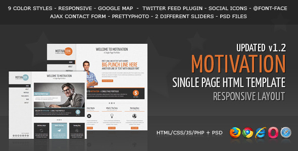 Motivation - Responsive Single Page HTML Template
