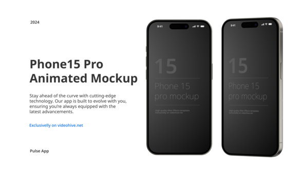 Phone 15 Pro App Presentation Mockup Product Promo template preview