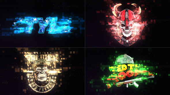 Glitch Logo Intro Premiere Pro template preview