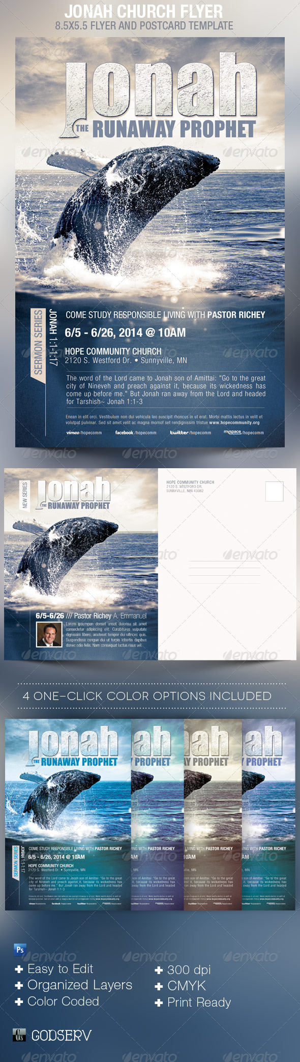 Jonah Church Flyer Template - Church Flyers