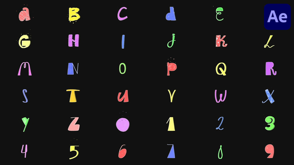 Cartoon Animated Alphabet for After Effects