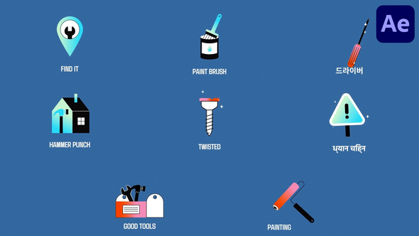 Repair Icons And Titles for After Effects Titles template preview