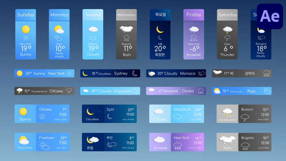 Weather Bars for After Effects Titles template preview