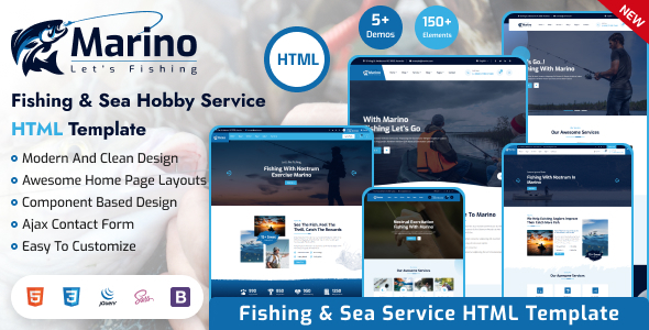 Marino - Fishing & Sea Hobby HTML Template