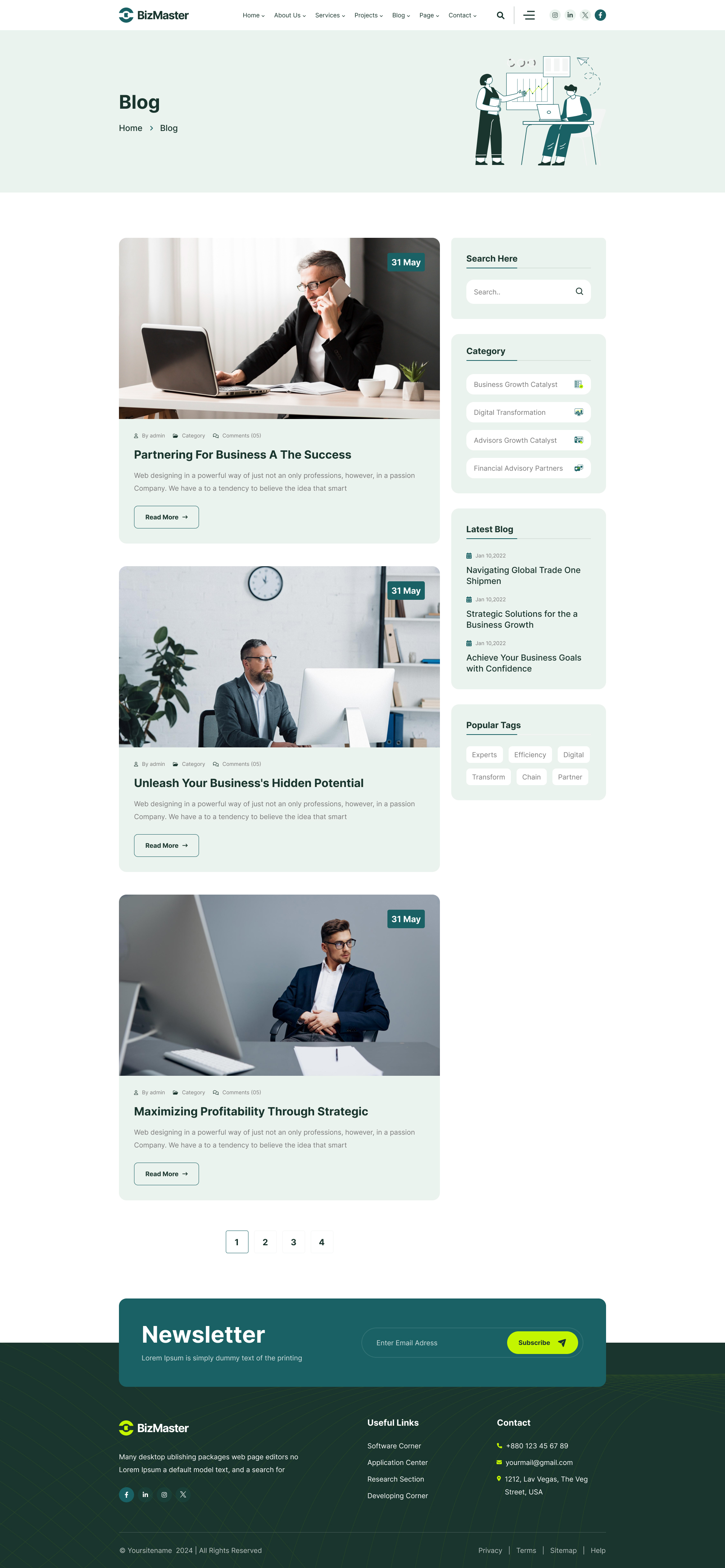 BizMaster - Business Consulting WordPress Theme by wpcodersthemes ...