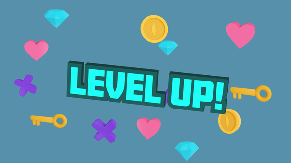 Level Up Fun Gaming Title Premiere Pro template preview