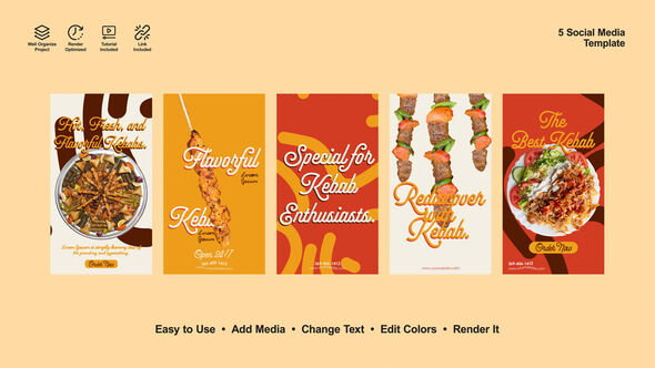 Turkish Kebab Instagram Stories Product Promo template preview